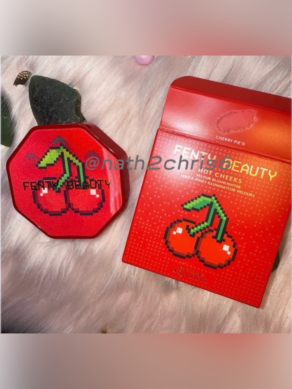Fenty Beauty HOT CHEEKS VELOUR BLUSHLIGHTER - Cherry Pie’d NIB Limited Edition.